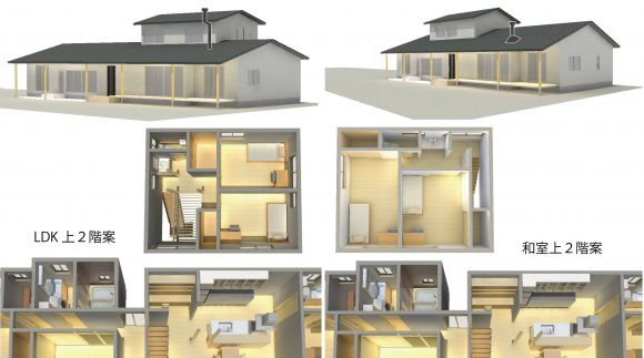 ２階のプランニングは構造と煙突で大変