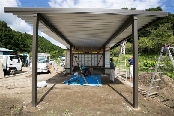 カーポート屋根と外壁工事