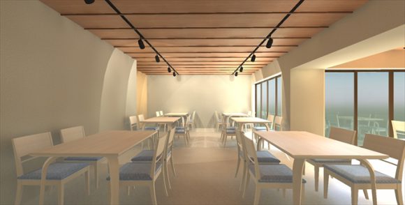 ワーケーション食堂の3Dスタディー